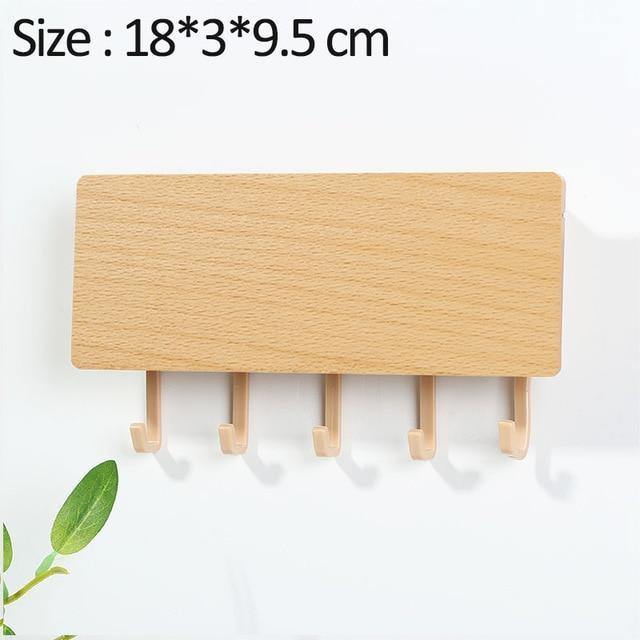 Charming Wooden Key Holder with Colored Hooks