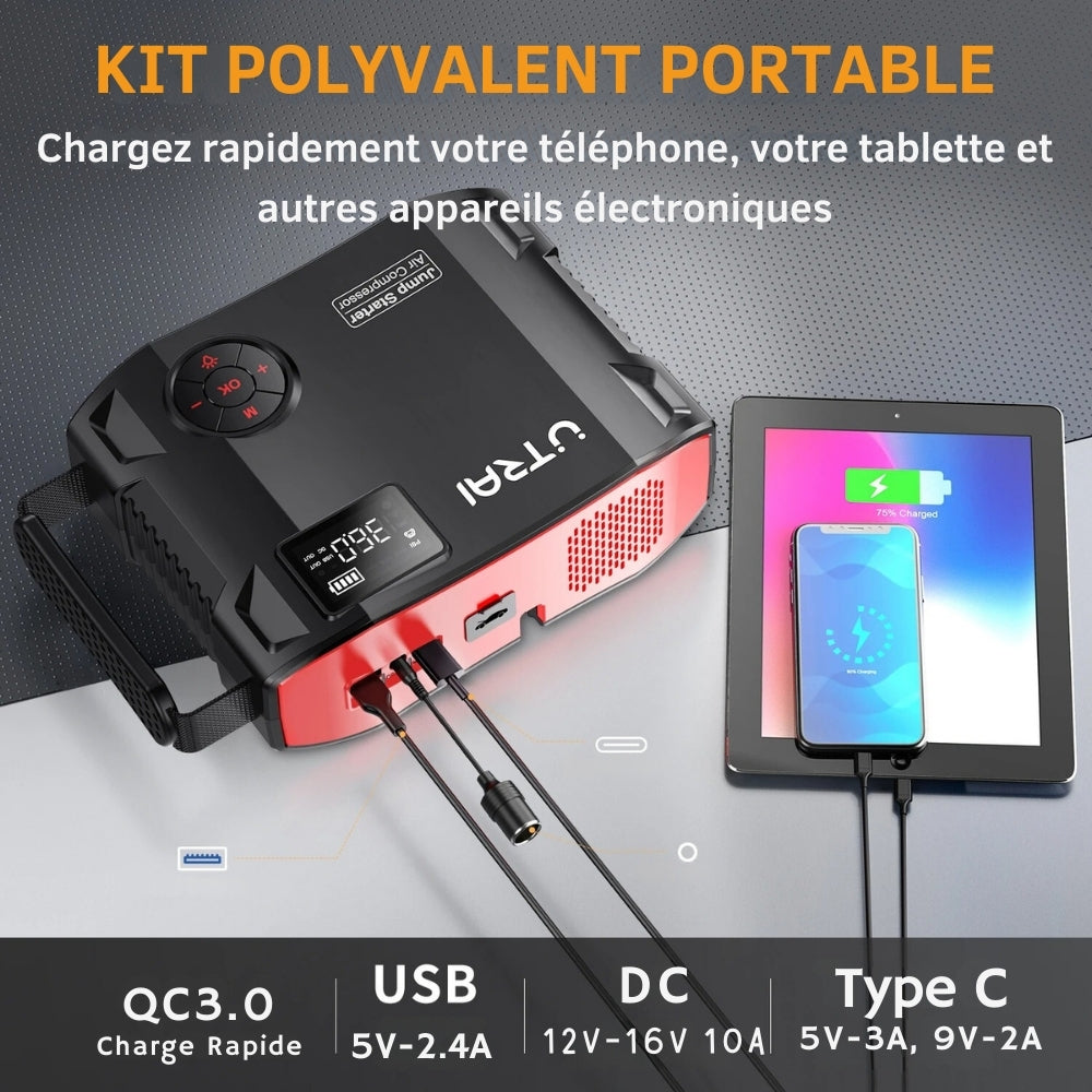 4-in-1 Compact and Practical Tire Inflator