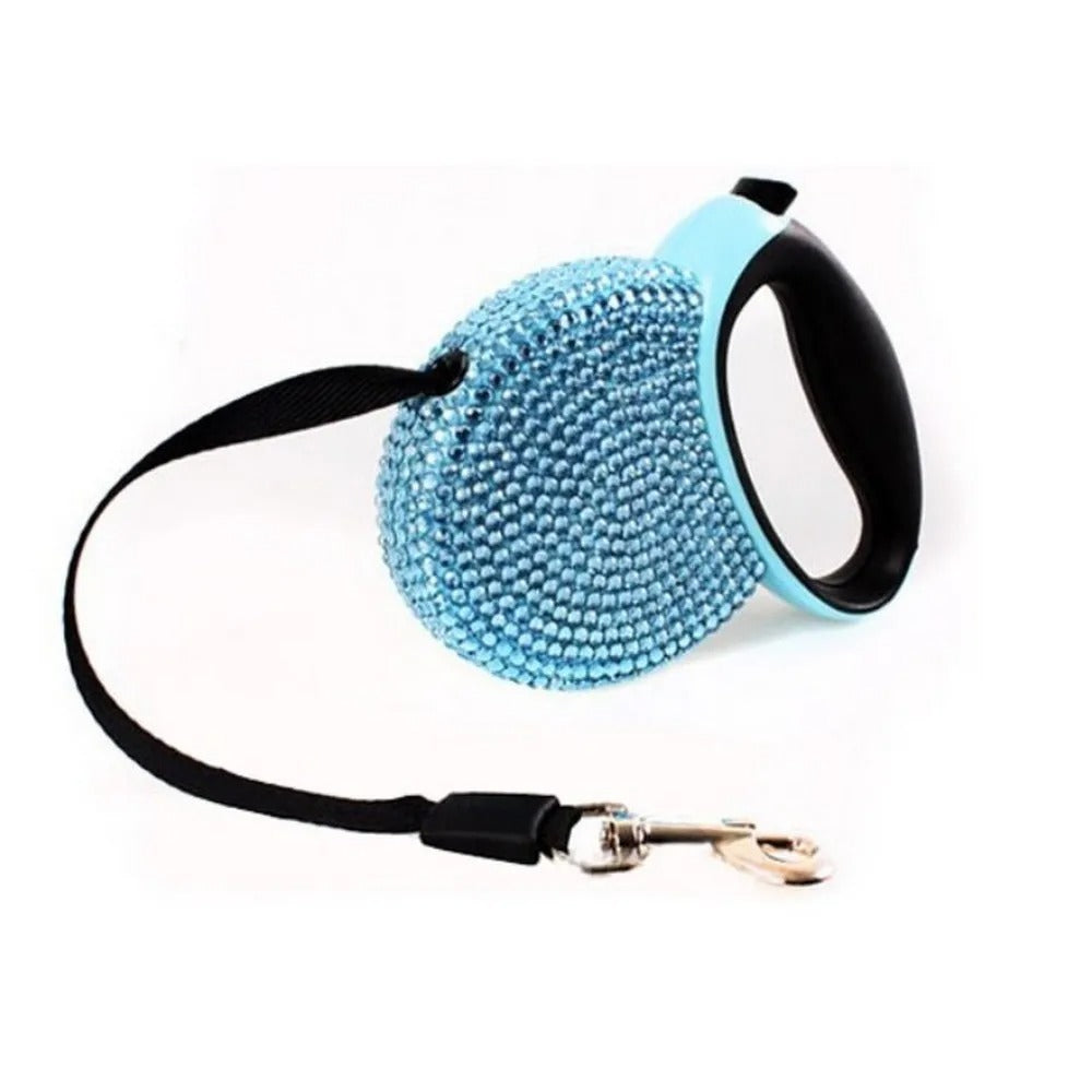Elegant Retractable Dog Leash in Crystal