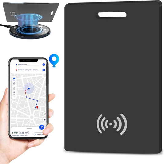 Marcherelle™ – Rechargeable Portfolio Tracking Card, Compatible with Apple Find My
