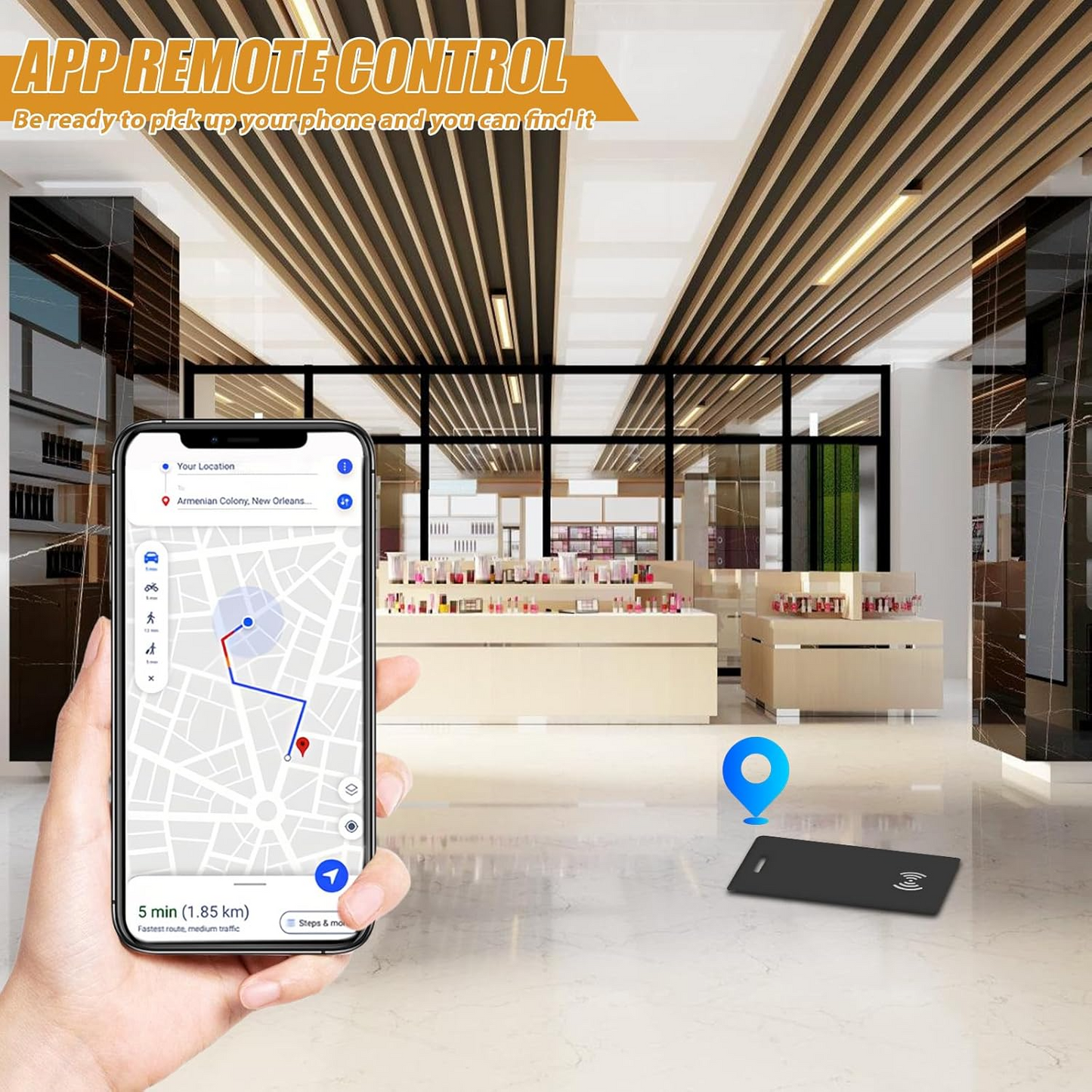 Marcherelle™ – Rechargeable Portfolio Tracking Card, Compatible with Apple Find My