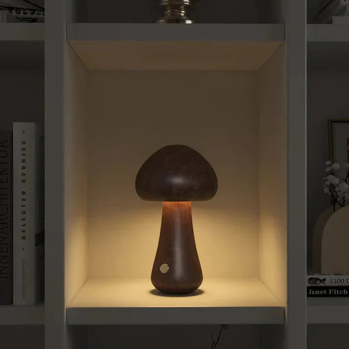 Natural Wood Fungus Lamp