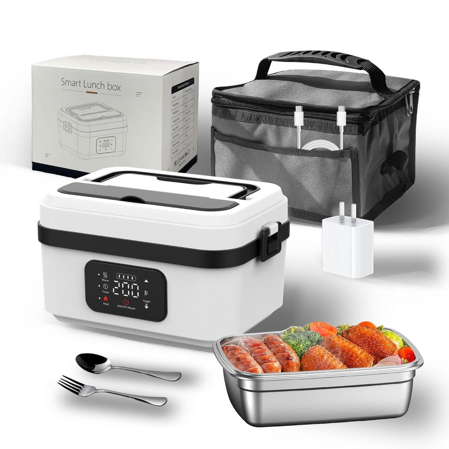 Portable Stainless Steel Heated Lunch Box