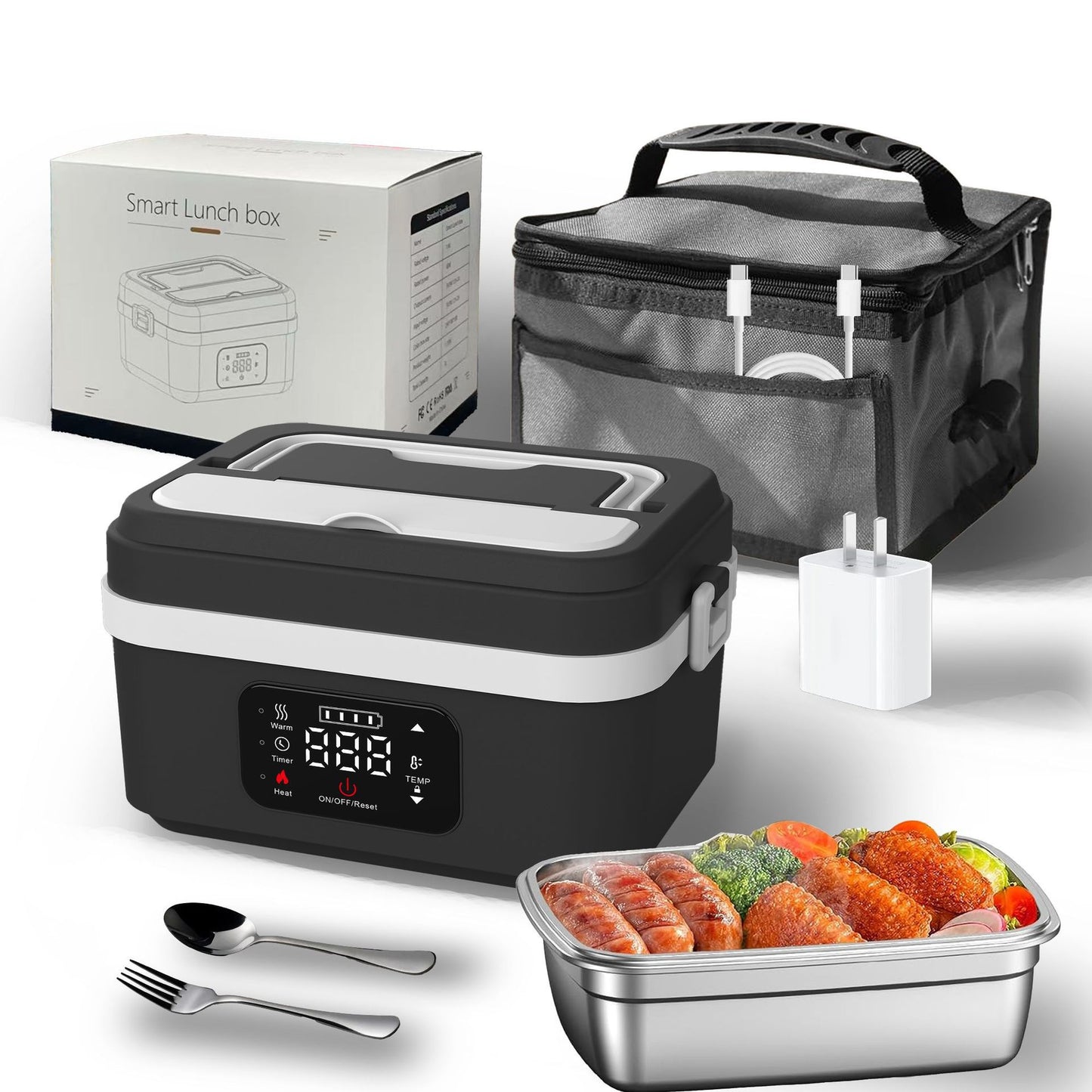 Portable Stainless Steel Heated Lunch Box